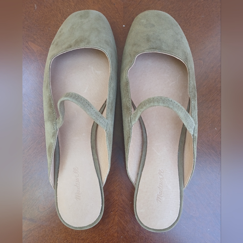 Madewell Olive Suede Mary Jane Flats - Picture 5 of 12